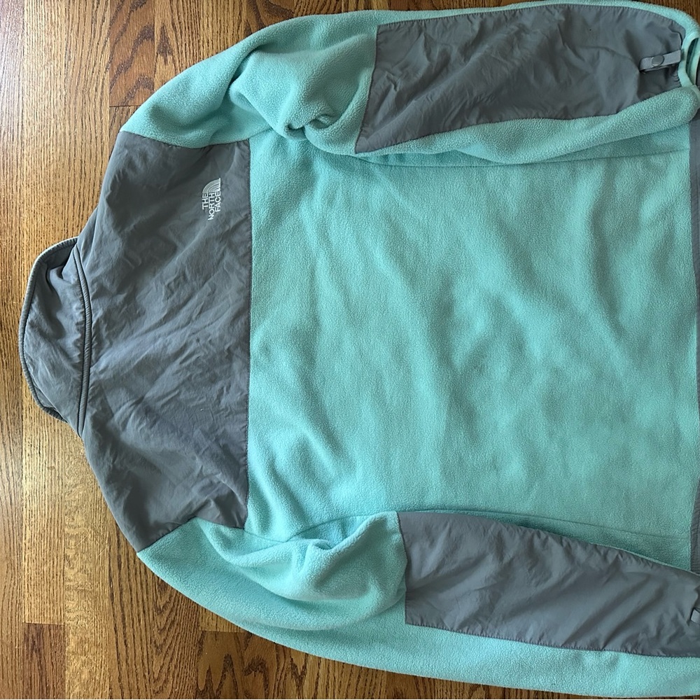 The North Face Mint and Gray Fleece Denali Jacket - Picture 3 of 4